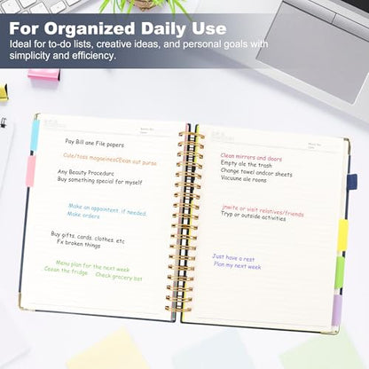 JUNART B5 Hardcover Spiral Notebook Journal with 5 Removable Subject Divider Tabs, 9"x10" Large 300 Pages College Ruled Notebook,180° Flat Lay,100 GSM Thick Paper for Office, Home & School(pink) - color: pink