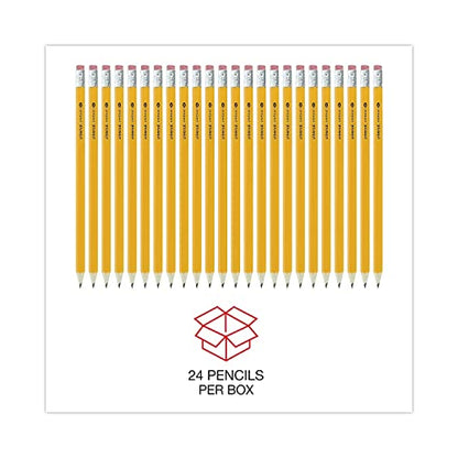 Universal #2 Pre-Sharpened Woodcase Pencil, Hb (#2), Black Lead, Yellow Barrel, 24/Pack