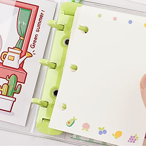 Mini Transparent Binder Notebooks with Keychain, Soft Plastic PVC 3 Round Rings Binder Planner Cover Notebook Protector with Inner Papers