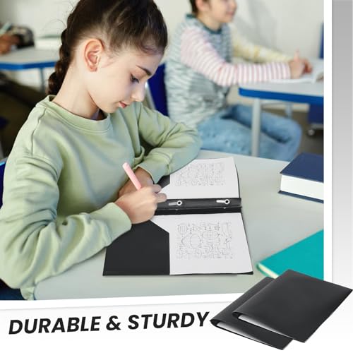 Lincia 100 Pcs Plastic Folders with Pockets and Prong Folders with Prongs 2 Pockets for Office, School for Students, Teachers, Office Workers(Black) - color: Black