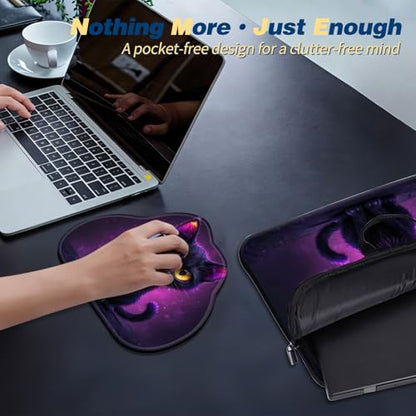 Laptop Bag 13 Inch,Resistant Shockproof Laptop Sleeve Case Protective Cover Carrying Case with Handle Compatible for HP Dell Lenovo Acer Asus Notebook Computer,Big-Eyed Black Cat - color: Big-eyed Black Cat, size: 13-13.3 in