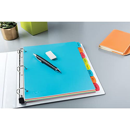 Avery Big Tab Write & Erase Durable Plastic Dividers for 3 Ring Binders, 8-Tab Sets, Bright Multicolor, 24 Sets, 192 Divider Tabs (16130) - size: 8 tab, style: 24 Sets