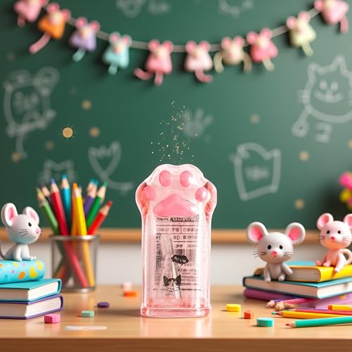 Pink Cute Cat Paw Pencil Sharpener Kawaii School Supplies Student Prize Kids Gift Kawaii Pencil Sharpener Cat Schools Supplies for Girls Cat Lovers Office School Home Writing and Correction Supplies