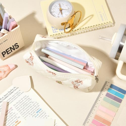 Aileam 22Pcs Book Annotation Kit Aesthetic Pencil Case with Supplies School Annotation Supplies Gel Pen Transparent Sticky Note Taking Bible Study College Stationery Supplie (Bear Cub Print) - color: Bear Cub Print