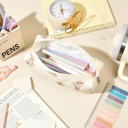 Aileam 22Pcs Book Annotation Kit Aesthetic Pencil Case with Supplies School Annotation Supplies Gel Pen Transparent Sticky Note Taking Bible Study College Stationery Supplie (Bear Cub Print) - color: Bear Cub Print