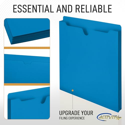Blue File Jackets, 1 Inch Expansion, Letter Size, Reinforced Straight-Cut Tab, 6 Pack - color: Blue, style: 1 Inch Expansion