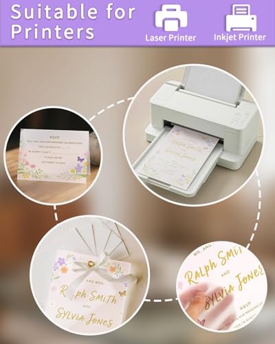 120 Sheets Translucent Vellum Paper 8.5 x 11 Inch, Printable 100gsm/68lb Tracing Paper for Invitations, Greeting Cards, Drawing, Sketching and Writing - color: 120 SHEETS