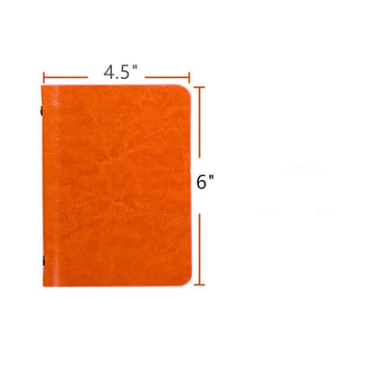 XIGUI 2-Pack 6 Ring Binder Cover, Leather A7 Binder Notebook Cover Refillable Loose Leaf Round Ring Personal Journal with Insert 50 Sheets Paper ，Mini Pocket Notepad