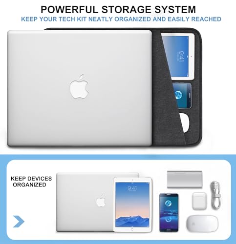 Laptop Sleeve Bag 17 Inch, Shockproof Protective Computer Sleeve Cover | Laptop Case with Accessories Pocket, Laptop Cover Compatible with MacBook Air/Pro 13-13.3 inch, MacBook Pro 14 inch, Black - color: Black, size: 17 inch