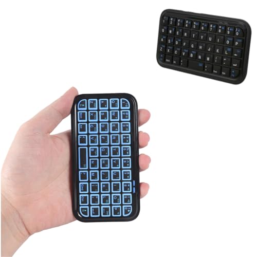 Mini Bluetooth Keyboard,Silent Ultra Small Wireless Keyboard with 7 Colors RGB Backlight Rechargeable Portable Pocket Travel Handheld 49 Key Cordless Keypad for iPhone iPad Android Laptop Windows,Mac
