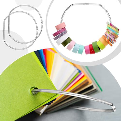 Dunzoom 8 Pack 5 Inch Loose Leaf Binder Rings Large Book Metal D-Shaped Rings with Nickel Plated Steel for Index Cards Keychain Washi Tape Receipts Memos Files DIY Photos Craft Supplies - size: 5 Inch