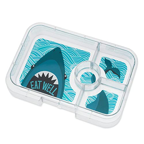 Yumbox Tapas Leakproof Bento Box, 4 Compartments, True Blue Shark | Large Capacity Design | Sandwich-Friendly | Removable Compartment Tray | Easy-Open Single Latch | Ideal for Teens & Adults - color: True Blue - Shark