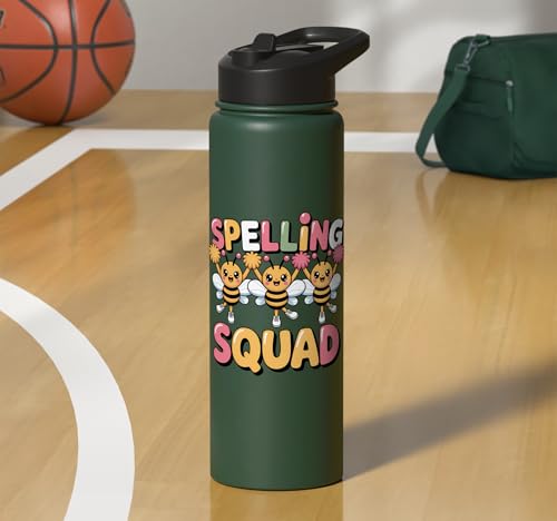 Spelling Squad Teacher Student Coach Classroom Stainless Steel Insulated Water Bottle - color: Dark Green