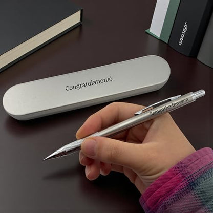 Custom Engraved Mechanical Pencil – Personalized 0.7mm Refillable Drafting Tools – Gift for Architects, Engineers, Students, Designers, Graduation (Chrome Pencil Engraved) - style: Chrome Pencil Engraved