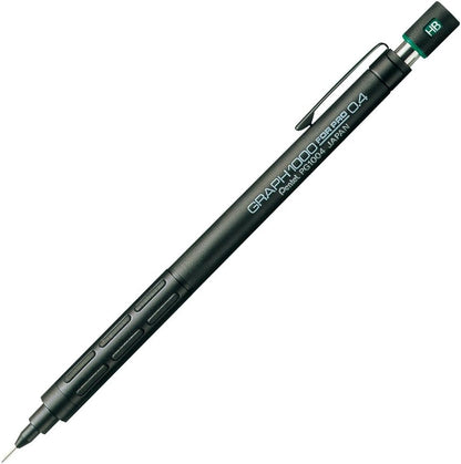Graph 1000 for Pro Mechanical Drafting Pencil + Ain HB/B/2B leads, original Black slim pen case (0.4) - size: 0.4 mm
