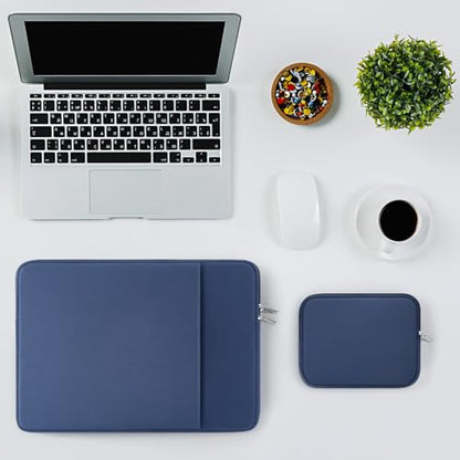 RAINYEAR 13 Inch Laptop Sleeve Compatible with 13.3" MacBook Air/Pro M1 M2 M3 M4 M5 A3449 A3240 A3113 A2681 A2338 Case with Front Pocket Accessories Pouch (Navy Blue,Upgraded Version) - color: Navy Blue(Upgraded Version), size: 13"