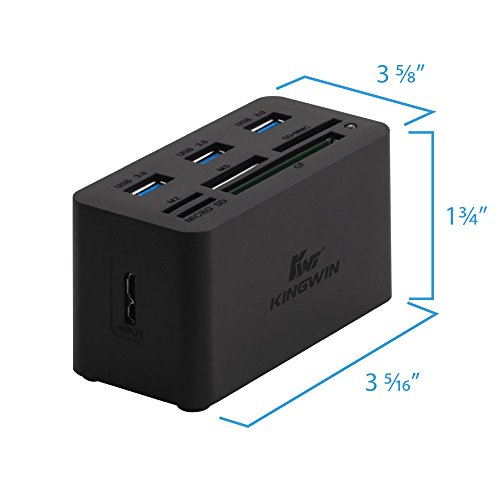 Kingwin USB HUB Adapter w/ Memory Card Reader Writer & USB 3.0 HUB Combo - Supports High Speed SD MS Micro M2 CF Card Reader For Macbook, Laptop, Desktop - Includes USB Cable 5 Gbps Speed, Black - style: USB 3.0