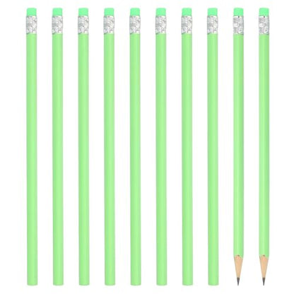 PATIKIL Round Pencils, 48 Pack HB Graphite Pencils with Eraser Wood Pencils Cute Pencil for Classroom Teacher Office Supplies, Green - color: Green