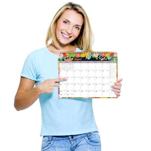 Lbylyhxc 2026 Calendar - Includes January 2026 to June 2027-18 Monthly Wall Calendar 2026, 11 x 8.5 Inches.Thick Paper with Julian Dates and Block for New Year and Christmas Presents (wall calendar 2026-2027 flower) - color: wall calendar 2026-2027 flower