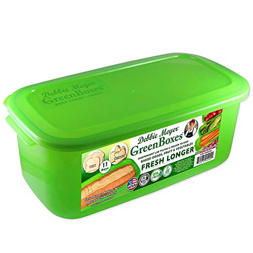 Debbie Meyer GreenBoxes - Bread Box for Kitchen Countertop, BPA-Free | FoodFresh Technology, BPA-Free Reusable Food Storage Container, Helps Keep Bread, Fruit, Vegetable & Snacks Fresh Longer
