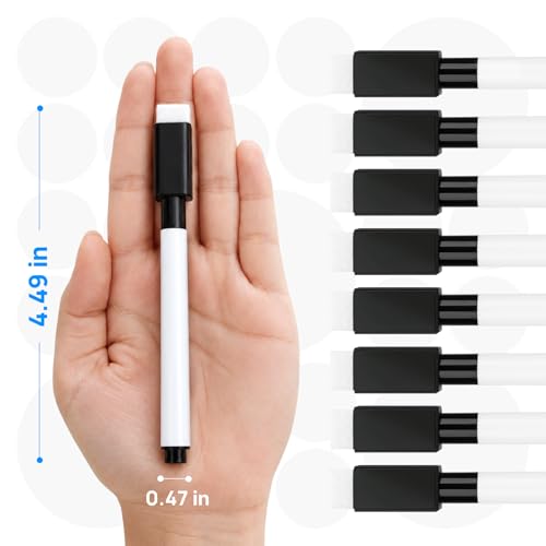 OWLKELA 40 Pcs Magnetic Dry Erase Markers with Eraser Cap, Fine Tip Whiteboard Markers with Eraser, Low Odor Dry Erase Marker Set for School Office Home, Black - size: 40 Pcs