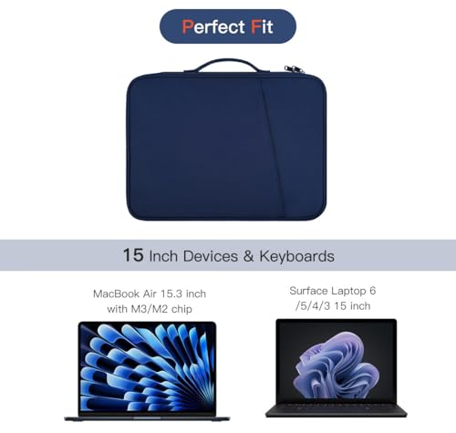 Laptop Carrying Sleeve Compatible with Apple MacBook Air 15 inch M5 M4 M3 M2 chip A3448 A3241 A3114 A2941 2026-2023,15" Microsoft Surface Laptop 6/5/4/3 Protective Case, Computer Traveling Bag- Blue - color: Blue, size: 15 Inch