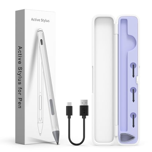 Stylus Pen for HP Envy X360, Pavilion X360, Specter X360, MPP 2.0 Tilt-Active Stylus with 4096 Levels of Pressure Sensitivity, Convenient Storage Case, Supports Type-C Fast Charging, Silver - color: Silver, size: HP