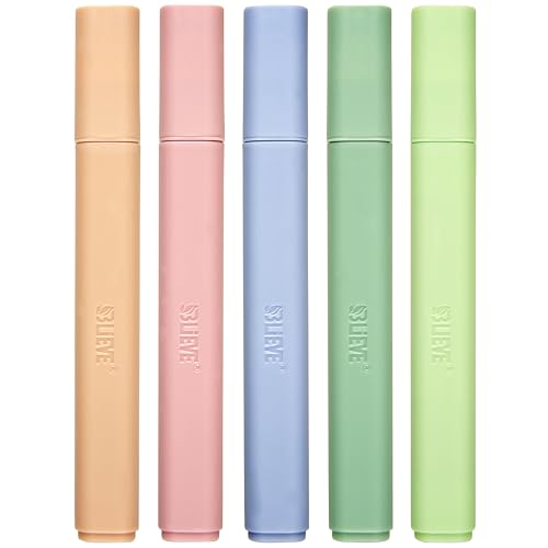 BLIEVE Bible Highlighters No Bleed Through, Chisel Tip, 5 Pack - color: EARTHY