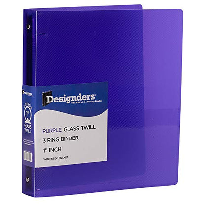 JAM PAPER Plastic 1 inch Binder - Purple 3 Ring Binder - Sold Individually - color: Purple, size: 1 inch