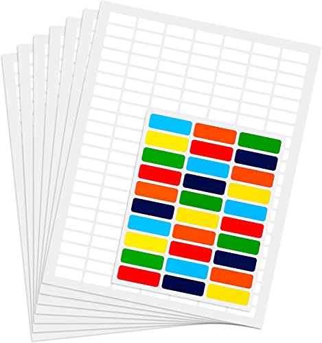 White Rectangular Labels + Bonus Color Stickers - White Color-Coding Labels with Laser Printer Template Included 1630 Pack - 5 Cases - color: White, size: 8150