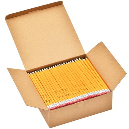 Madisi Wood-Cased #2 HB Pencils Bulk, 240 Count, Pre-sharpened | Box of Number 2 Pencils, Yellow, School Pack