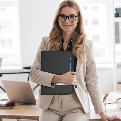 DocSafe 3 Ring Binder with Zipper,Fireproof 2 Inch Round Ring Binder with 2 Interior Pockets,PVC-Free,Portable School Office Home Safe Storage for Letter Size 8.5'' x 11'' Paper Photos Cards Black - size: 2 Inch