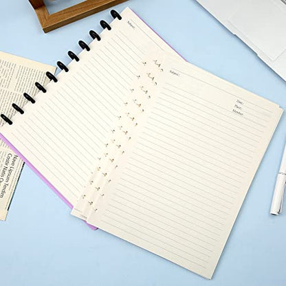 Discbound Notebook Refills for 11 Discs Notebooks 8.6 in x 12 in Letter Size 120 Sheets Multi-Subject Project Lined Pages Customizable Removable Pages(100 GSM) Heavyweight Planing Paper - color: White Refills, size: Large