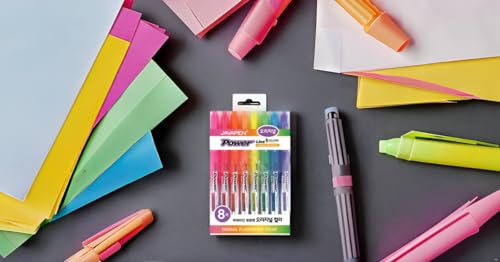JVPEN Highlighters – 8-Pack Pastel & Vivid Colors, No Smudge & No Bleed, 4mm Chisel Tip, Smooth Pigment Ink, Includes Carry Case – Ideal for Notes, Journaling, School & Office