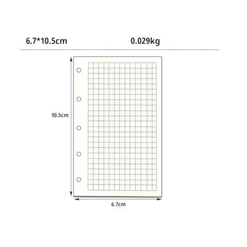 Mini Binder Paper Refill Loose Leaf Paper 40 Sheets Filler Paper M5 Mini Journal Planer Inserts Memo Refills for 5 Ring Binder Notebook 2 Pack - color: Grid Matrix