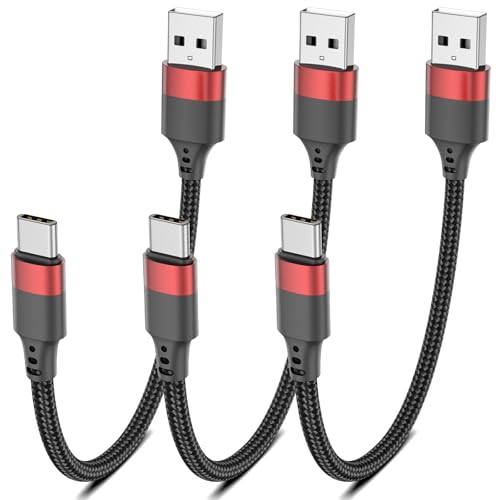6 inch Short USB C Cable, 0.5ft 3 Pack USB A to USB C Cable Nylon Braided Short Type C Charger Cord Fast Charging for iPhone 16 15 Samsung Galaxy S24 S23 S22 Note 20 10 A50 A20 Moto G LG - size: 6 inch