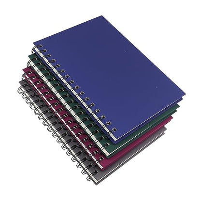Spiral Notebook Journal,4 Pack A5 Hardcover Spiral Notebooks,5.7" x 8.5",160 Pages,100gsm Paper,College Ruled Journals for Study and Notes (Red, Green,Blue,Grey)