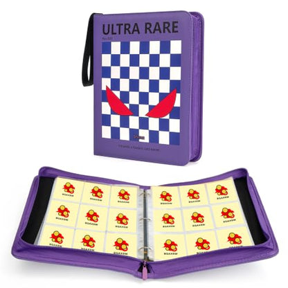9-Pocket Trading Card Binder, PU Leather Zip Card Binder Album Holds 900 Cards for TCG, Sports Cards, Collectible Cards（CARTOON） - color: Cartoon3