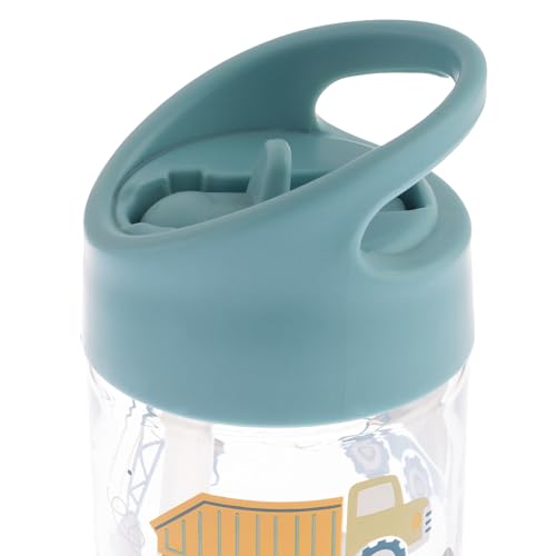 Stephen Joseph, Kids Flip Top Water Bottle, 10 oz Tritan BPA Free, Water Bottle for Girls & Boys, Back to School Flip Top Bottle, Construction - color: Construction