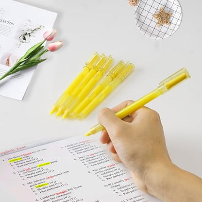 Pastel Highlighters - 12 Pack Yellow Colors, Fast-Dry Bible Journaling Markers, Non-Bleed Pastel Highlighters for School, Office & Study Supplies