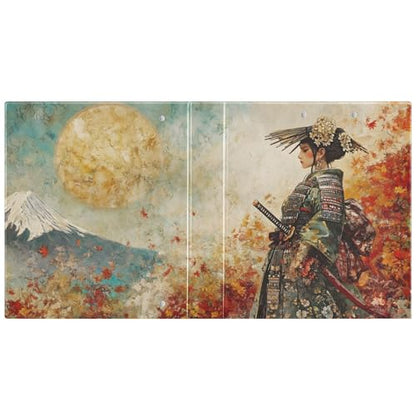 Japanese Woman Samurai 3 Ring Binder 1 Pack for 8.5" x 11" Paper 200 Sheets Capacity for Office Document Organizer Protector
