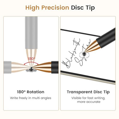 Stylus(2Pcs), Stylus Pens for Touch Screens, Universal Stylus High Precision Sensitivity, Stylus Pen for Android, ipad, iPhone, Galaxy Microsoft, Chromebook Tablet, Compatible with All Touch Screens - color: Black Gold/Black Gold