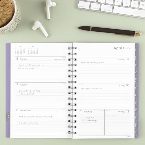Mead Planner 2026-2027 Weekly & Monthly Academic 15-Month April-June, 5.5" x 8.5", Lilac (CAW42019) - color: Lilac, size: 5.5"W x 8.5"H, style: 2026-2027
