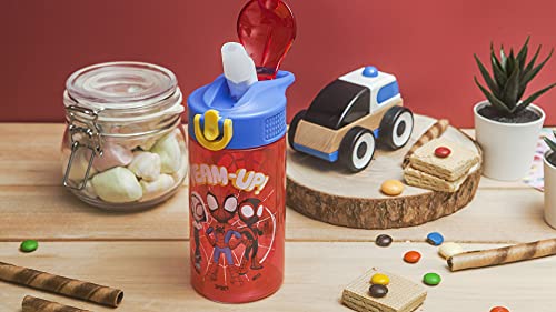 Zak Designs Marvel Spider-Man Kids Water Bottle with Spout Cover and Carrying Loop, Durable Plastic, Leak-Proof Water Bottle Design for Travel (16 oz, 2-Pack, Spidey and His Amazing Friends) - color: Spidey and His Amazing Friends 2pk