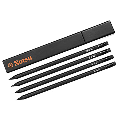 Notsu Black Pencils #2 with Case 4pc Set Weekly Planner Mini Notepad (50 Sheets)