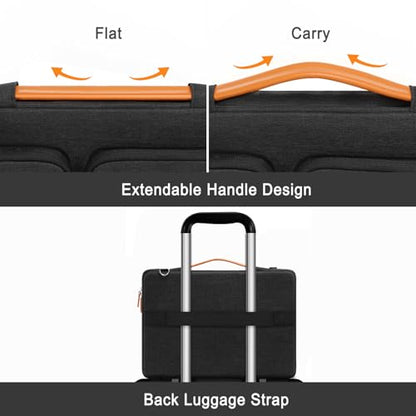 MOSISO 360 Protective Laptop Bag, Computer Bag, Laptop Sleeve Bag with Trolley Sleeve&2 Rectangle Pockets&Handle - color: Black, size: 13.3 inch