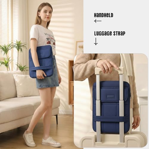 11-12.4 Inch Puffy Tablet Sleeve Bag for iPad A16 2025,iPad Air 11 inch M4 M3 M2 / Pro 11 inch M4 with Magic Keyboard, Samsung Galaxy Tab S10+, S9+, S9 FE+,S8+ 12.4" Fluffy Tablet Shoulder Bag(Blue) - color: Navy Blue