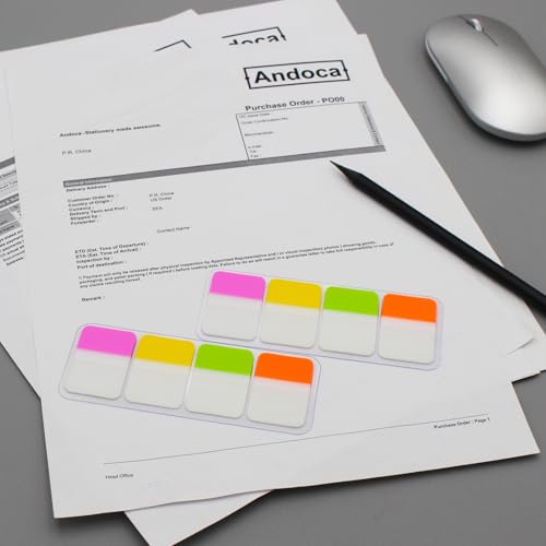 Extra Thick Tabs Flags Assorted Bright, 1 x 1.5 Inch Sticky Tabs, Easy to Post, 48 Tabs/Color, 192 Pages Total