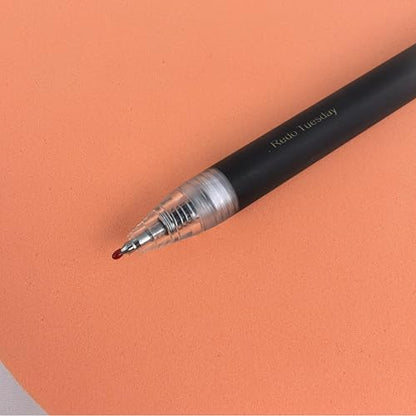 Fengtaiyuan Retractable Gel Pens, 0.5mm Bullet Point Fast Drying Black Ink, Frosted Gradient Triangular Ergonomic Barrel Writing Pens for School Exam Office Note Taking [Pack of 6] - color: BlackFRT01P6