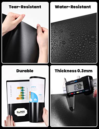 SUNEE 2 Pocket Folders (6 Pack, Black) Heavy Duty Plastic Folders with Pockets Fit Letter-Size Papers, Two-Pocket Poly Folder Bulk for School, College, Office - color: Black, style: 6-Pack
